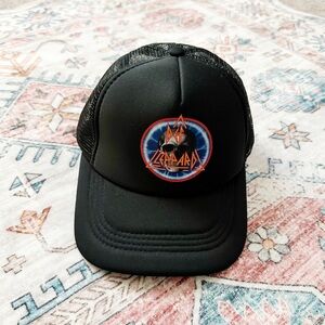 NEW Def Leppard Black Trucker Hat